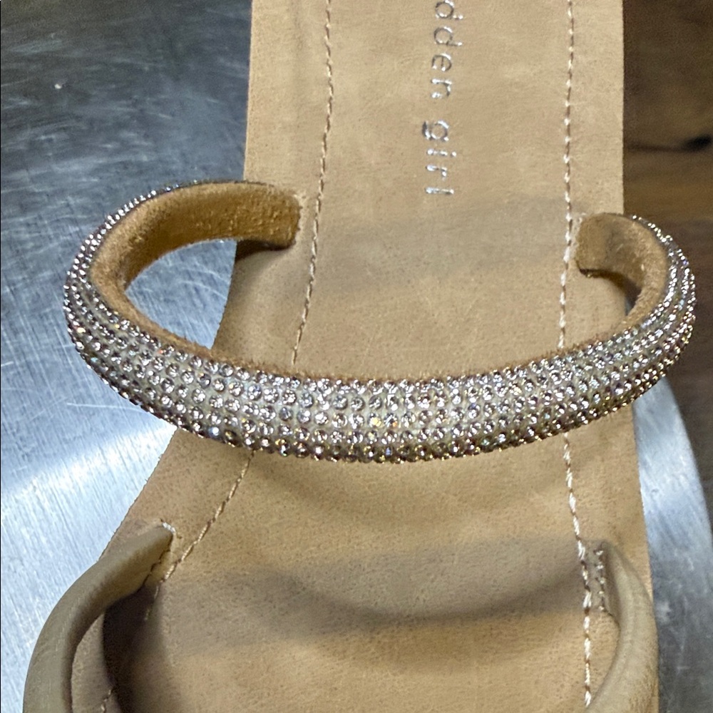 Madden Girl Tan Sandals with Rhinestone Straps - Picture 12 of 13